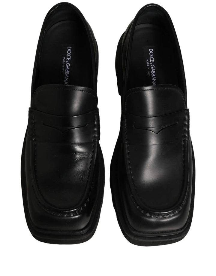 Dolce &amp; Gabbana Sample Sale | Dolce &amp; Gabbana Black Calfskin Leather Men Dress Loafer Shoes - | Designer outlet