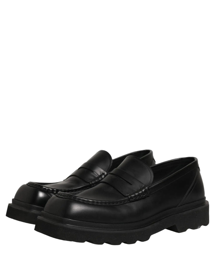Dolce &amp; Gabbana Sample Sale | Dolce &amp; Gabbana Black Calfskin Leather Men Dress Loafer Shoes - | Designer outlet