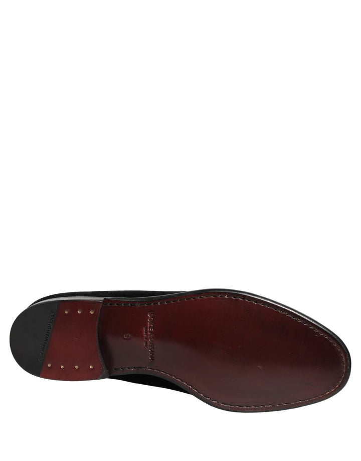 Dolce &amp; Gabbana Sample Sale | Dolce &amp; Gabbana Black Velvet Loafers Formal Men Dress Shoes - | Designer outlet