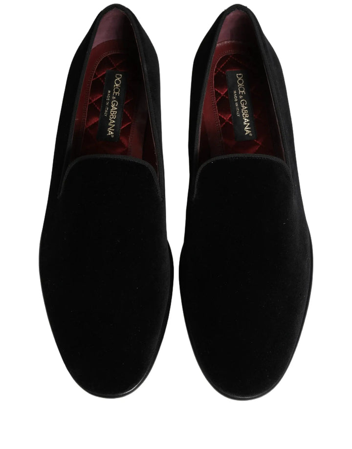 Dolce &amp; Gabbana Sample Sale | Dolce &amp; Gabbana Black Velvet Loafers Formal Men Dress Shoes - | Designer outlet