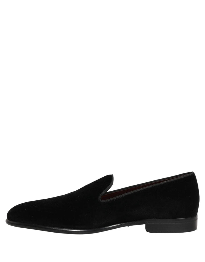 Dolce &amp; Gabbana Sample Sale | Dolce &amp; Gabbana Black Velvet Loafers Formal Men Dress Shoes - | Designer outlet