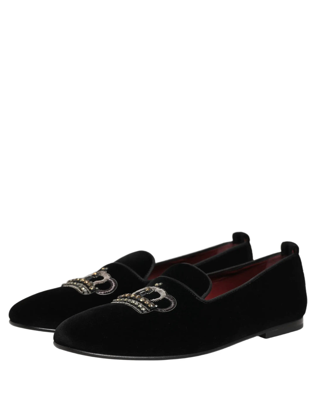 Dolce &amp; Gabbana Sample Sale | Dolce &amp; Gabbana Black Crown Embellished Dress Loafers Shoes - | Designer outlet