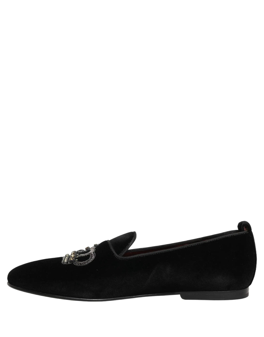 Dolce &amp; Gabbana Sample Sale | Dolce &amp; Gabbana Black Crown Embellished Dress Loafers Shoes - | Designer outlet