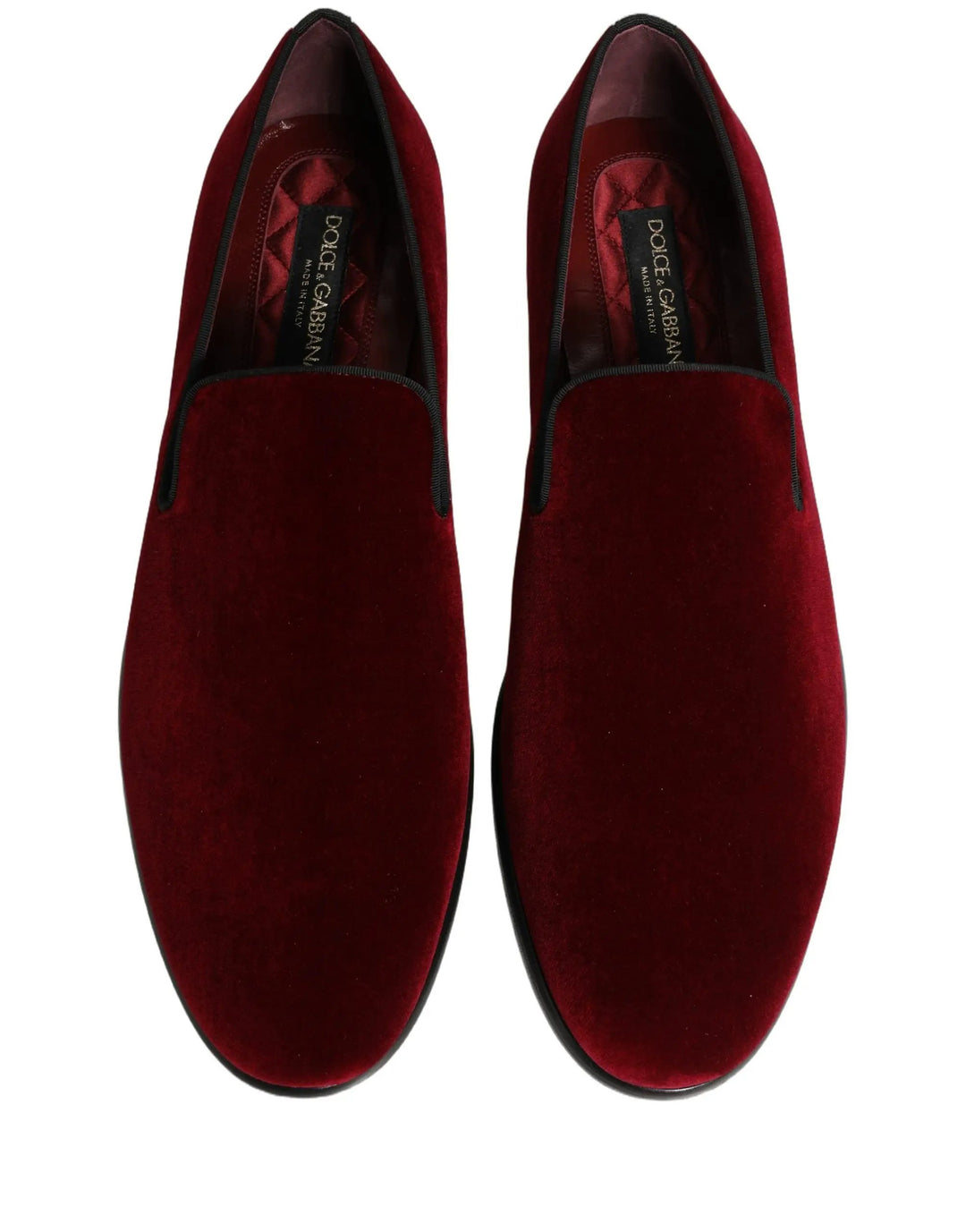Dolce &amp; Gabbana Sample Sale | Dolce &amp; Gabbana Maroon Velvet Slip On Men Dress Loafers Shoes - | Designer outlet