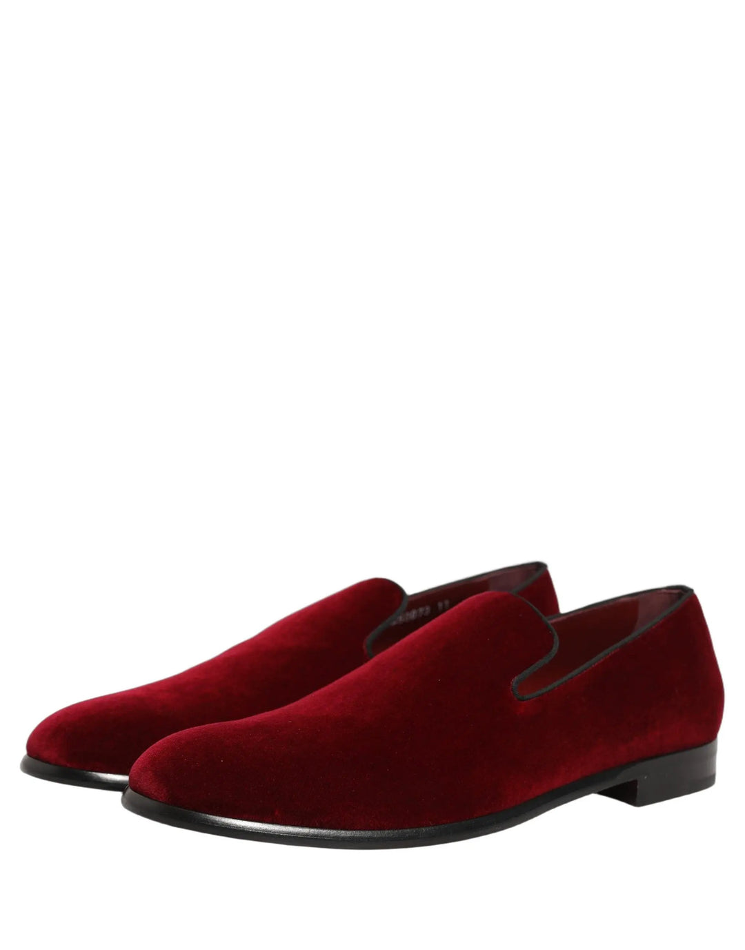 Dolce &amp; Gabbana Sample Sale | Dolce &amp; Gabbana Maroon Velvet Slip On Men Dress Loafers Shoes - | Designer outlet