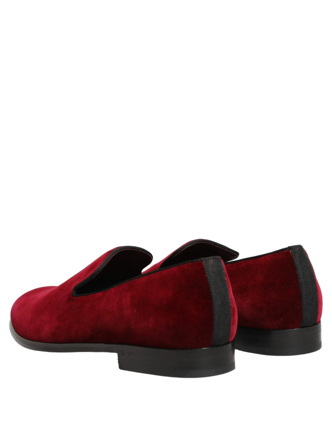 Dolce &amp; Gabbana Sample Sale | Dolce &amp; Gabbana Maroon Velvet Slip On Men Dress Loafers Shoes - | Designer outlet