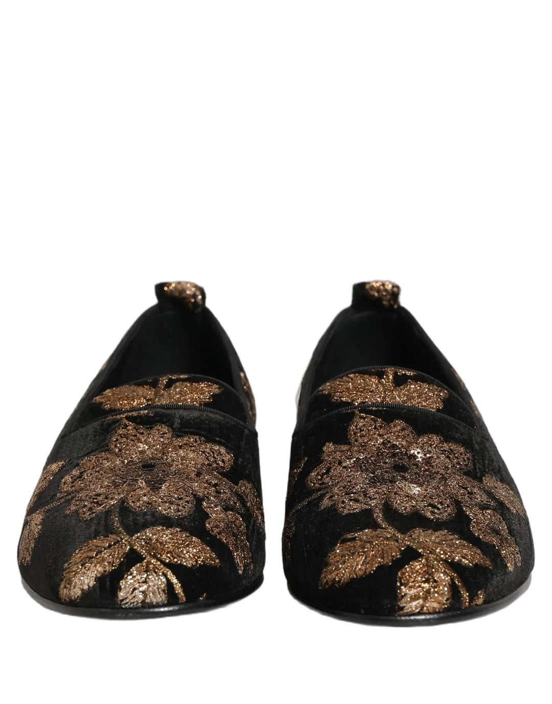 Dolce &amp; Gabbana Sample Sale | Dolce &amp; Gabbana Black Floral Jacquard Dress Loafers Shoes - | Designer outlet