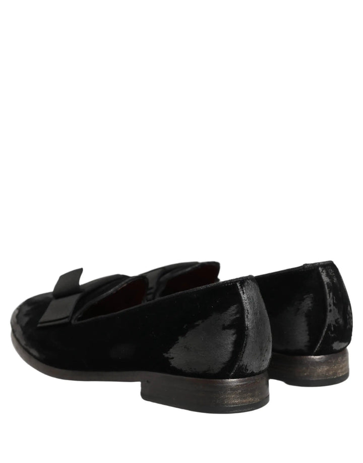 Dolce &amp; Gabbana Sample Sale | Dolce &amp; Gabbana Black Velvet Loafers Formal Men Dress Shoes - | Designer outlet