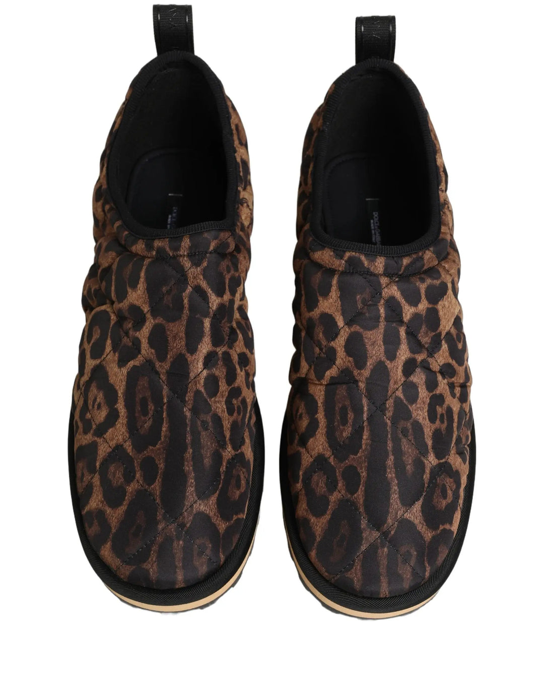 Dolce &amp; Gabbana Sample Sale | Dolce &amp; Gabbana Brown Leopard Print Quilted Men Sneakers Shoes - | Designer outlet
