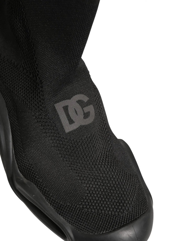 Dolce &amp; Gabbana Sample Sale | Dolce &amp; Gabbana Black Slip On Wave Socks Men Sneakers Shoes - | Designer outlet
