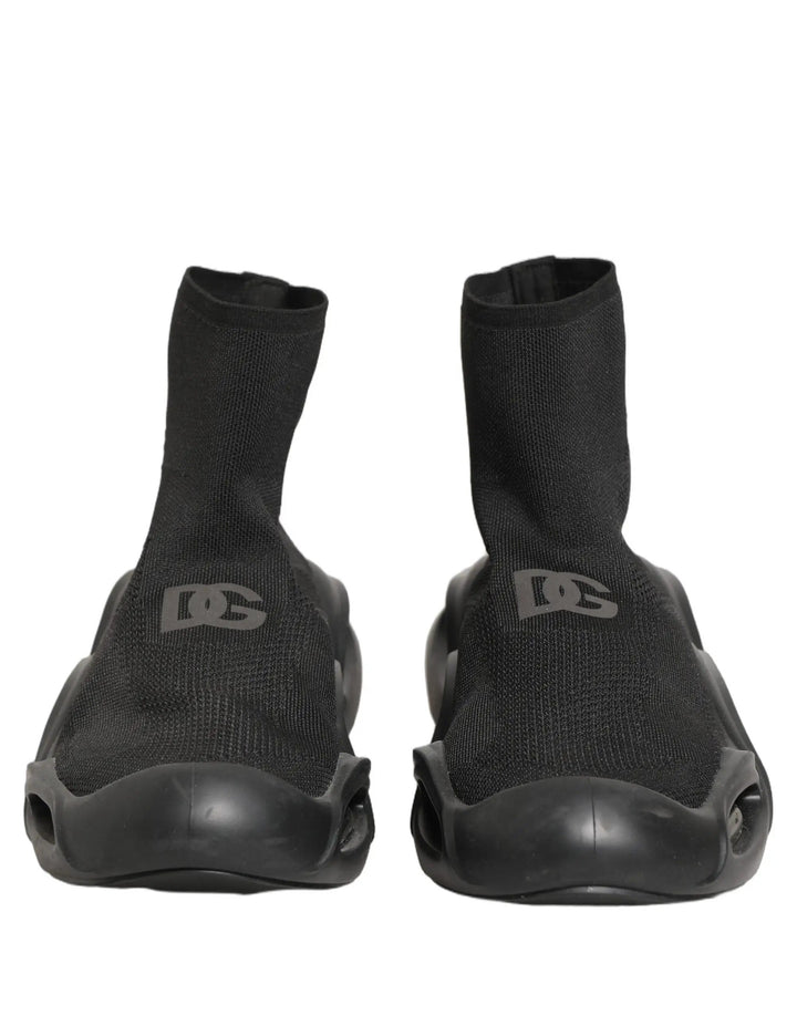 Dolce &amp; Gabbana Sample Sale | Dolce &amp; Gabbana Black Slip On Wave Socks Men Sneakers Shoes - | Designer outlet