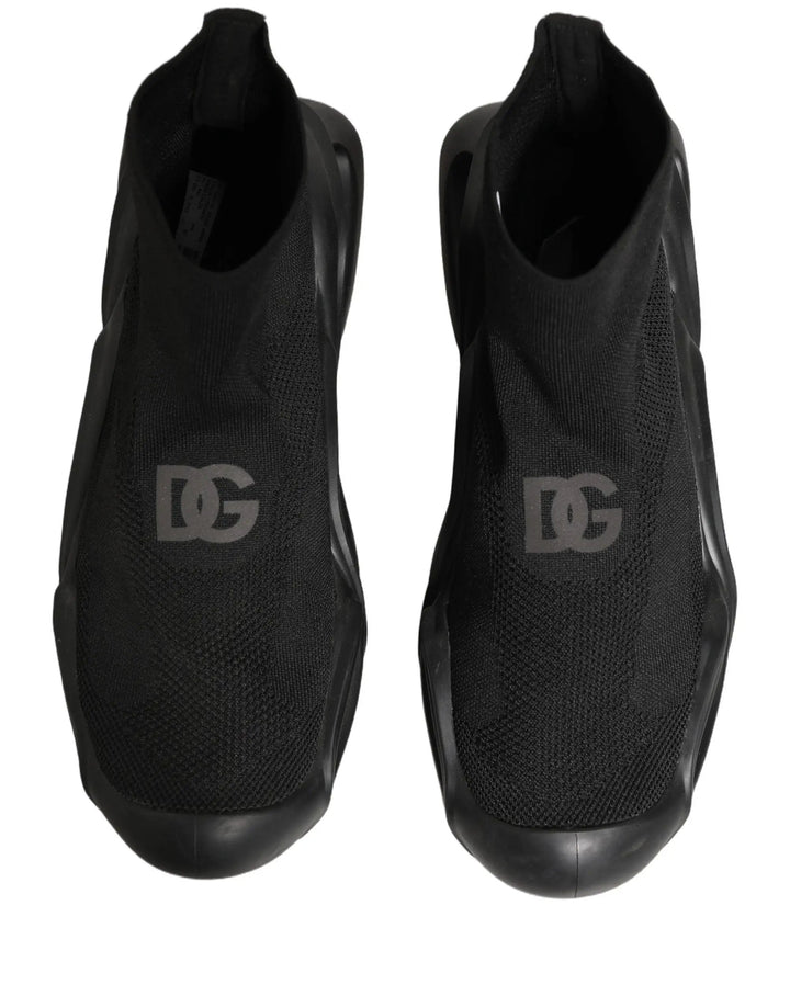 Dolce &amp; Gabbana Sample Sale | Dolce &amp; Gabbana Black Slip On Wave Socks Men Sneakers Shoes - | Designer outlet