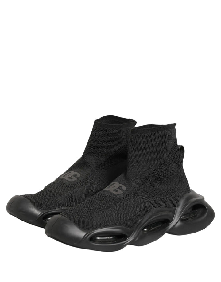 Dolce &amp; Gabbana Sample Sale | Dolce &amp; Gabbana Black Slip On Wave Socks Men Sneakers Shoes - | Designer outlet