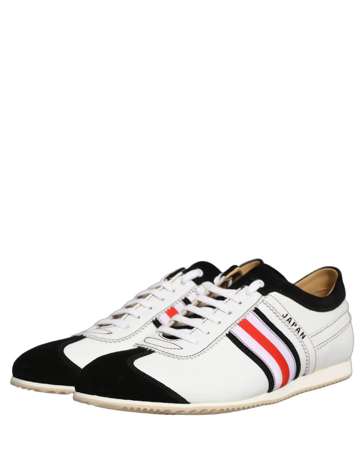 Dolce &amp; Gabbana Sample Sale | Dolce &amp; Gabbana Black White Leather Suede Low Top Sneakers Shoes - | Designer outlet