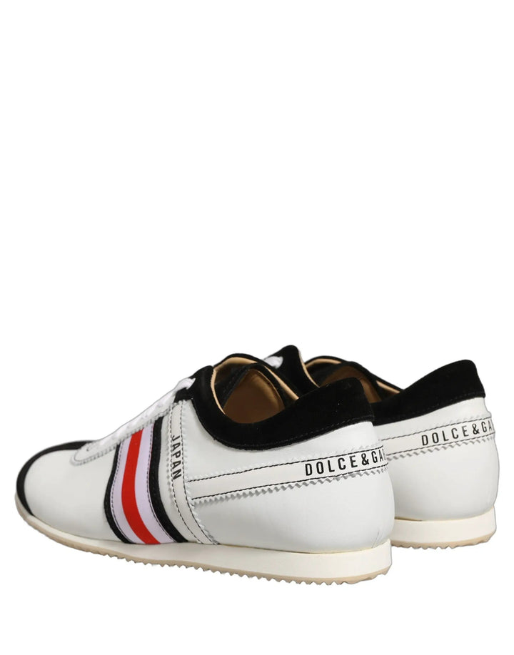 Dolce &amp; Gabbana Sample Sale | Dolce &amp; Gabbana Black White Leather Suede Low Top Sneakers Shoes - | Designer outlet