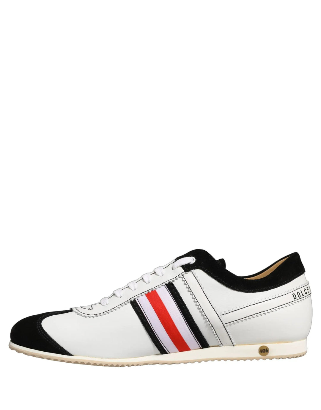 Dolce &amp; Gabbana Sample Sale | Dolce &amp; Gabbana Black White Leather Suede Low Top Sneakers Shoes - | Designer outlet
