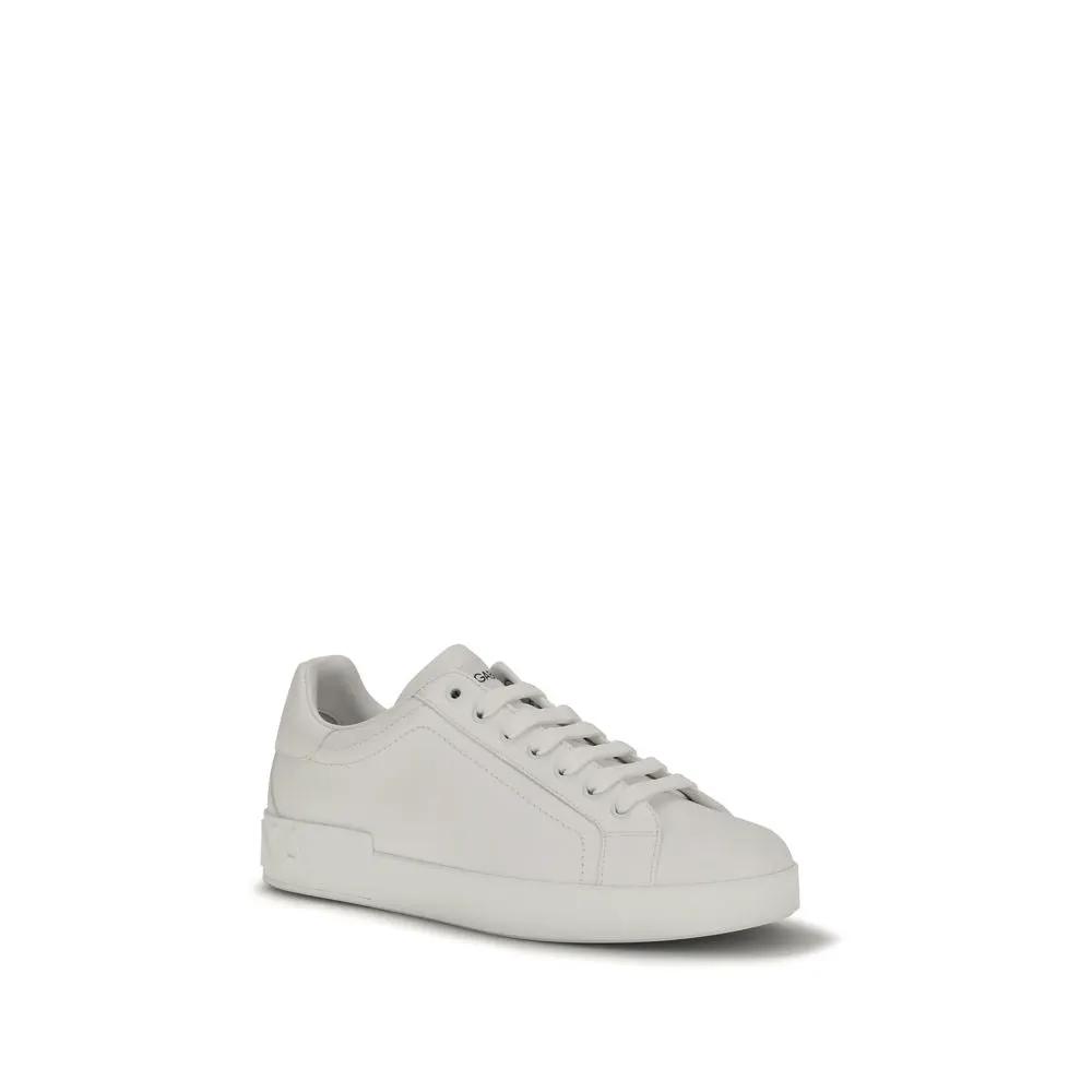 Dolce &amp; Gabbana Sample Sale | Dolce &amp; Gabbana White Calf Leather Bos Taurus Low Top Sneakers - | Designer outlet