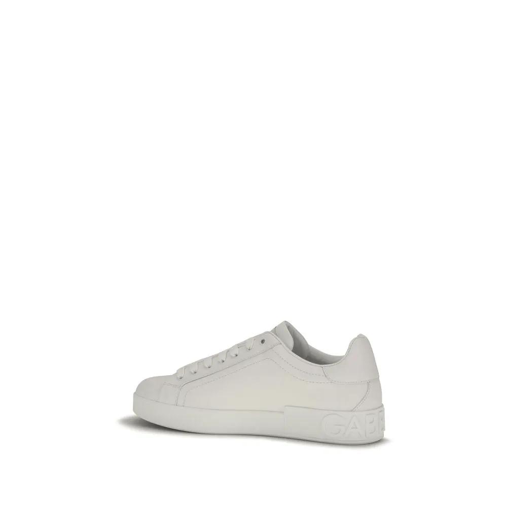 Dolce &amp; Gabbana Sample Sale | Dolce &amp; Gabbana White Calf Leather Bos Taurus Low Top Sneakers - | Designer outlet