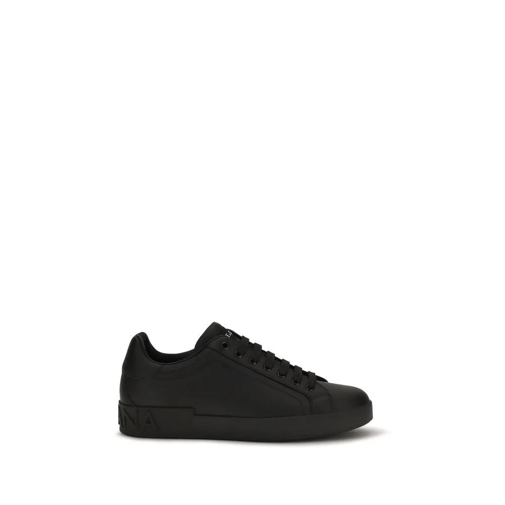 Dolce & Gabbana Sample Sale | Dolce & Gabbana Black Calf Leather Bos Taurus Low Top Sneakers - | Designer outlet