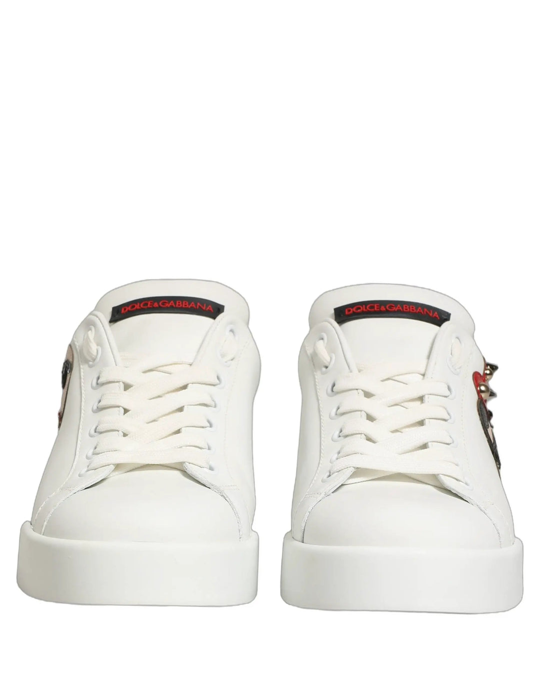 Dolce &amp; Gabbana Sample Sale | Dolce &amp; Gabbana White Patch Calfskin Nappa Portofino Sneakers Shoes - | Designer outlet