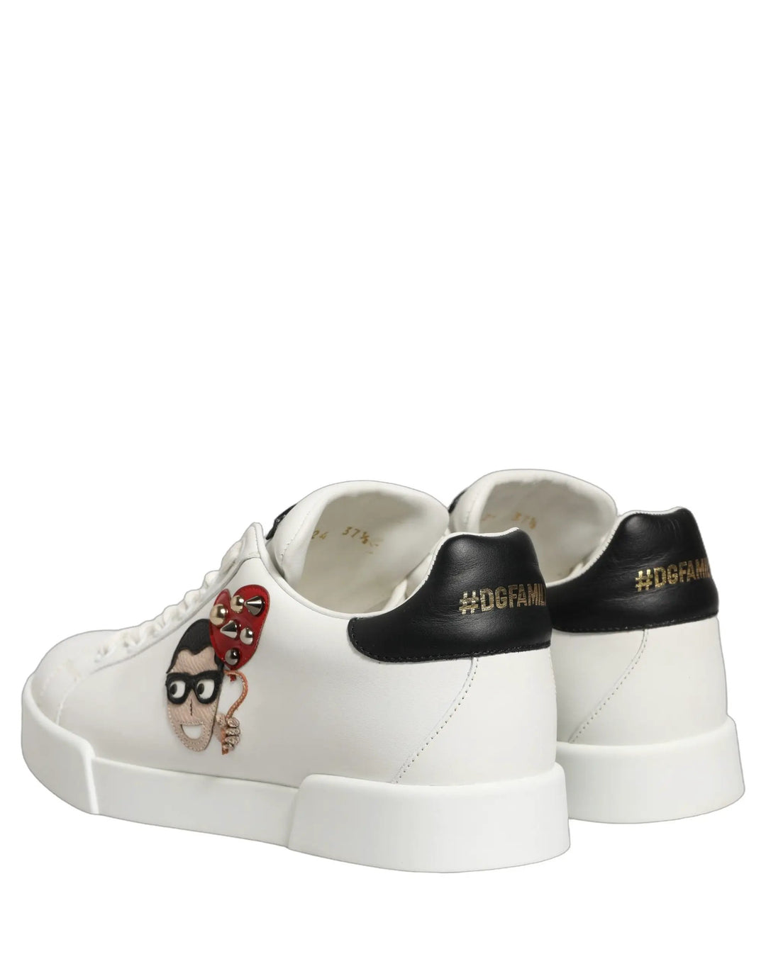 Dolce &amp; Gabbana Sample Sale | Dolce &amp; Gabbana White Patch Calfskin Nappa Portofino Sneakers Shoes - | Designer outlet