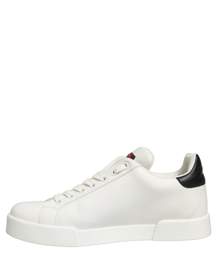 Dolce &amp; Gabbana Sample Sale | Dolce &amp; Gabbana White Patch Calfskin Nappa Portofino Sneakers Shoes - | Designer outlet