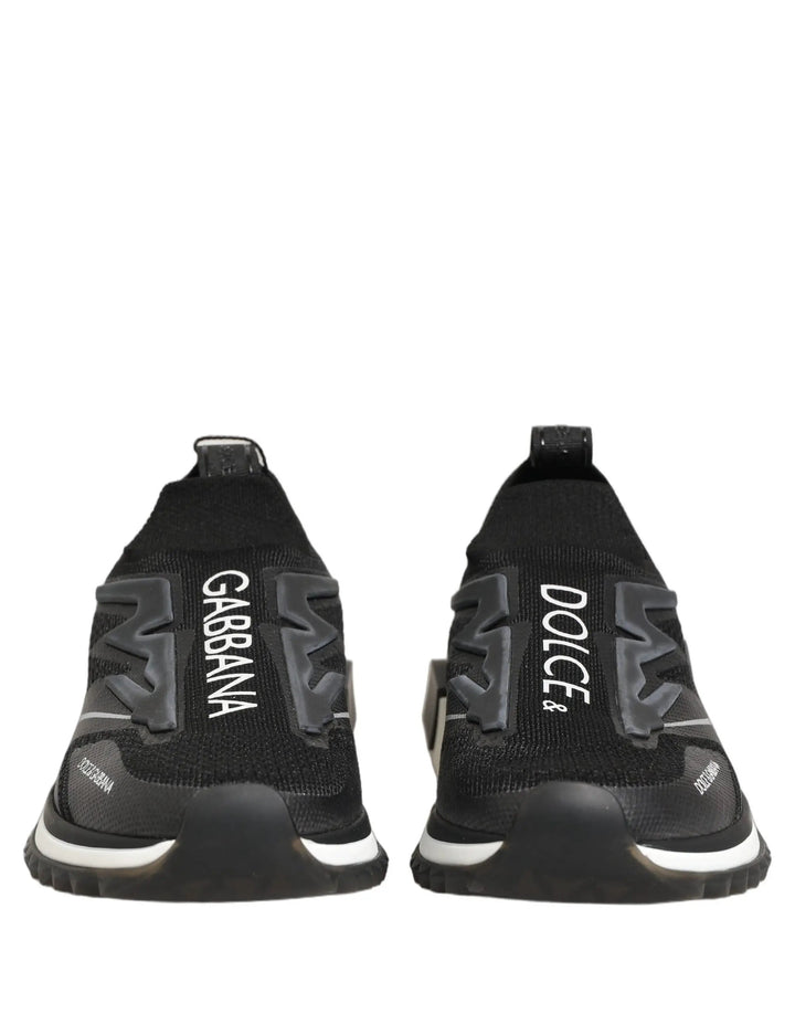 Dolce &amp; Gabbana Sample Sale | Dolce &amp; Gabbana Black White Sorrento Slip-On Logo Sneakers Shoes - | Designer outlet
