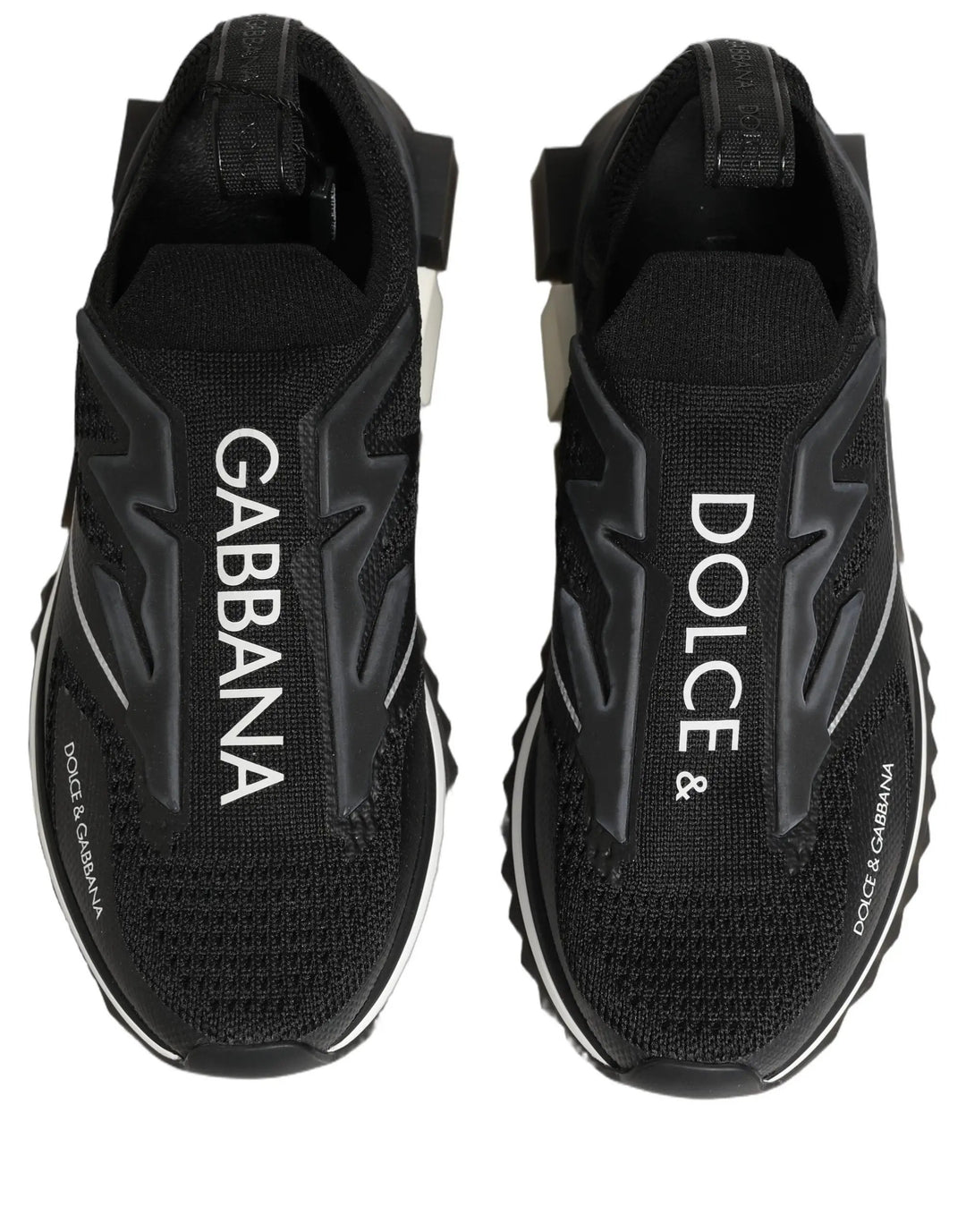 Dolce &amp; Gabbana Sample Sale | Dolce &amp; Gabbana Black White Sorrento Slip-On Logo Sneakers Shoes - | Designer outlet
