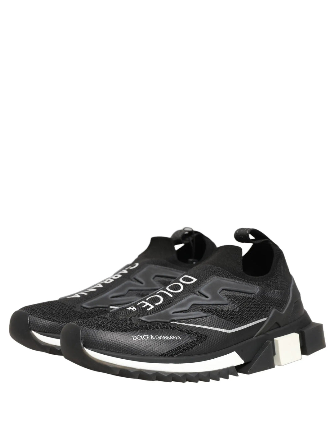 Dolce &amp; Gabbana Sample Sale | Dolce &amp; Gabbana Black White Sorrento Slip-On Logo Sneakers Shoes - | Designer outlet