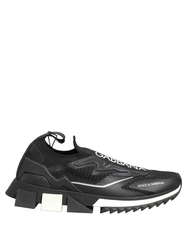 Dolce &amp; Gabbana Sample Sale | Dolce &amp; Gabbana Black White Sorrento Slip-On Logo Sneakers Shoes - | Designer outlet
