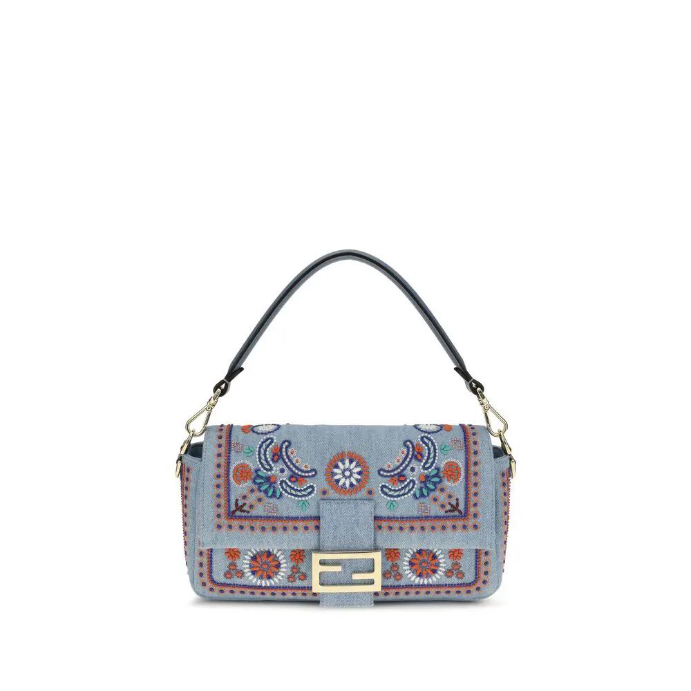 Fendi Sample Sale | Fendi Blue Cotton Shoulder Bag - | Designer outlet