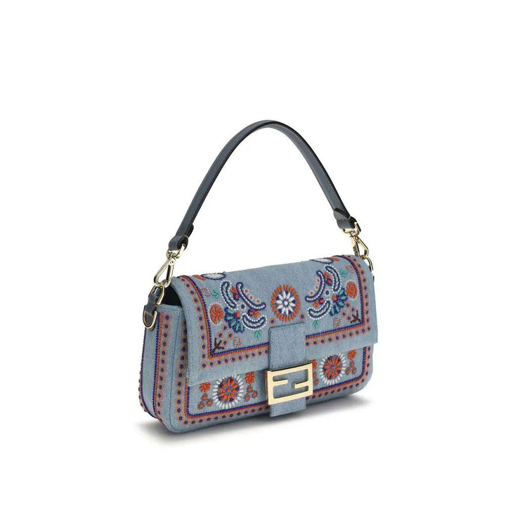 Fendi Sample Sale | Fendi Blue Cotton Shoulder Bag - | Designer outlet