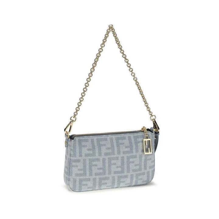 Fendi Sample Sale | Fendi Blue Cotton Clutch Bag - | Designer outlet