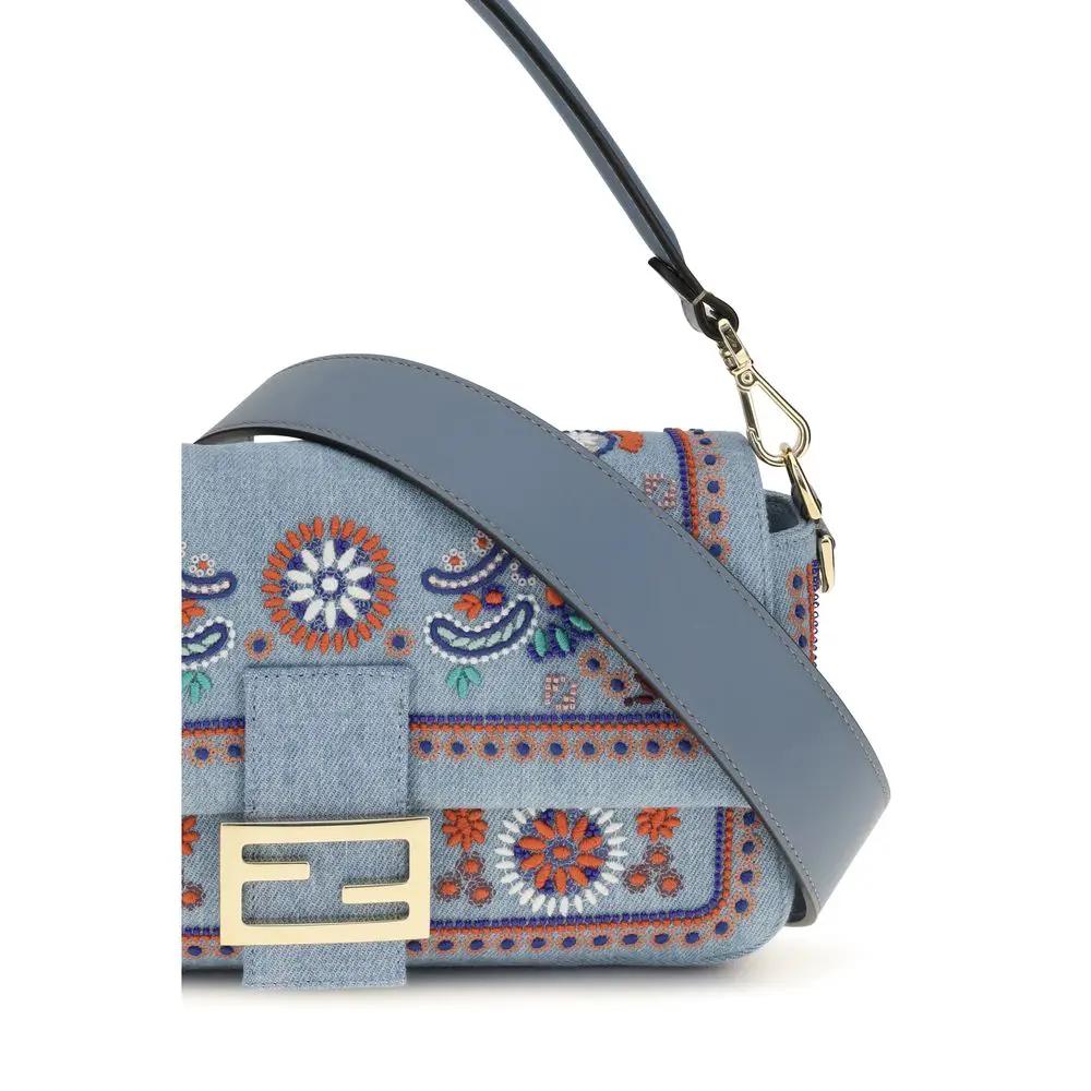 Fendi Sample Sale | Fendi Blue Cotton Shoulder Bag - | Designer outlet