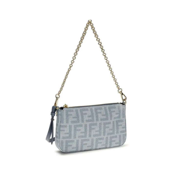 Fendi Sample Sale | Fendi Blue Cotton Clutch Bag - | Designer outlet