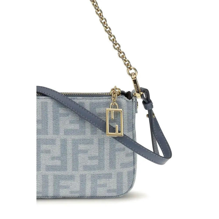Fendi Sample Sale | Fendi Blue Cotton Clutch Bag - | Designer outlet