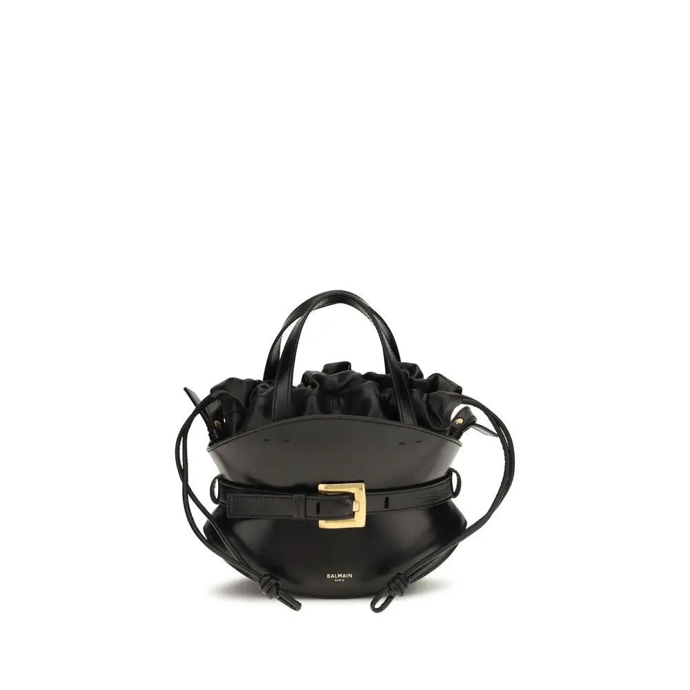 Balmain Sample Sale | Balmain Black Calf Leather Bos Taurus Shoulder Bag - | Designer outlet