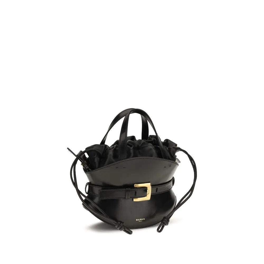 Balmain Sample Sale | Balmain Black Calf Leather Bos Taurus Shoulder Bag - | Designer outlet