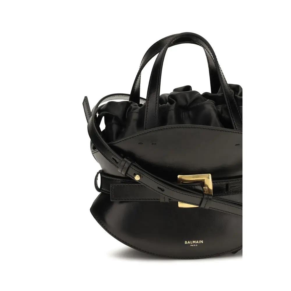 Balmain Sample Sale | Balmain Black Calf Leather Bos Taurus Shoulder Bag - | Designer outlet