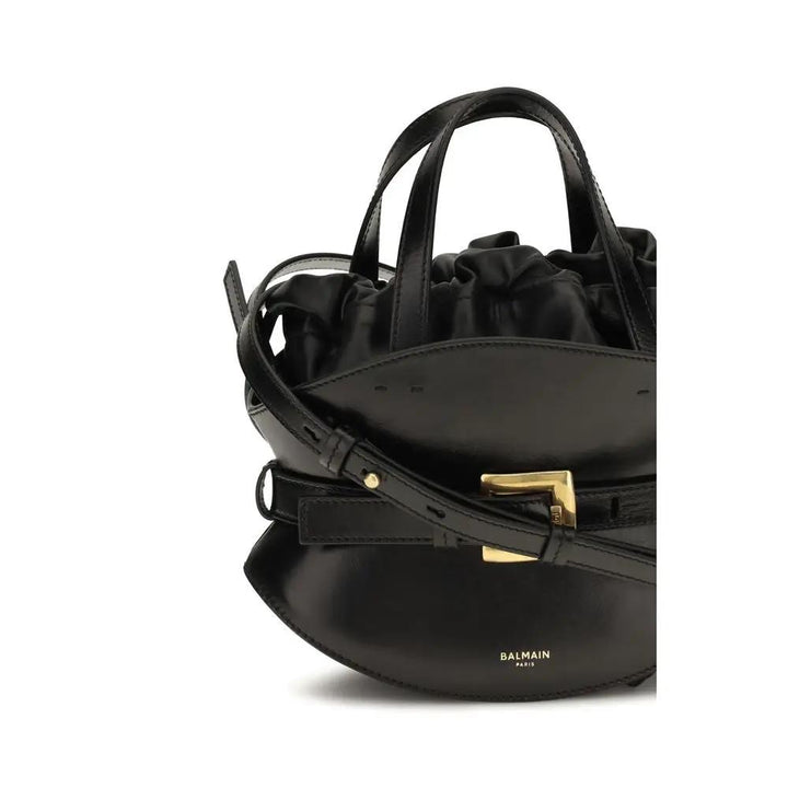 Balmain Sample Sale | Balmain Black Calf Leather Bos Taurus Shoulder Bag - | Designer outlet