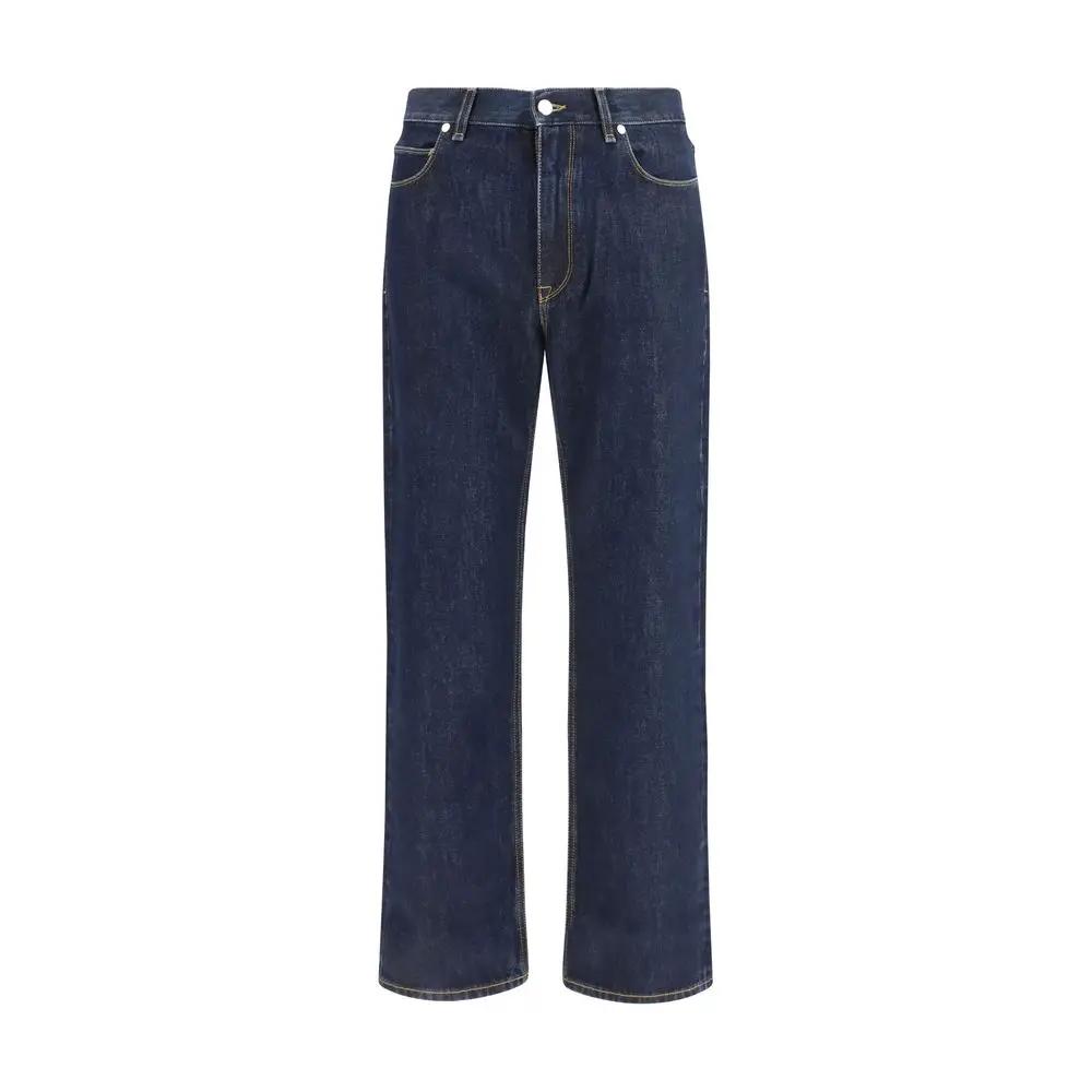 Fendi Sample Sale | Fendi Blue Cotton Straight-Leg Jeans - | Designer outlet