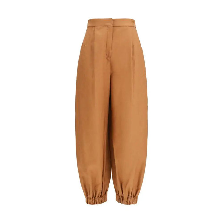 Fendi Sample Sale | Fendi Brown Linen Casual Pants - | Designer outlet
