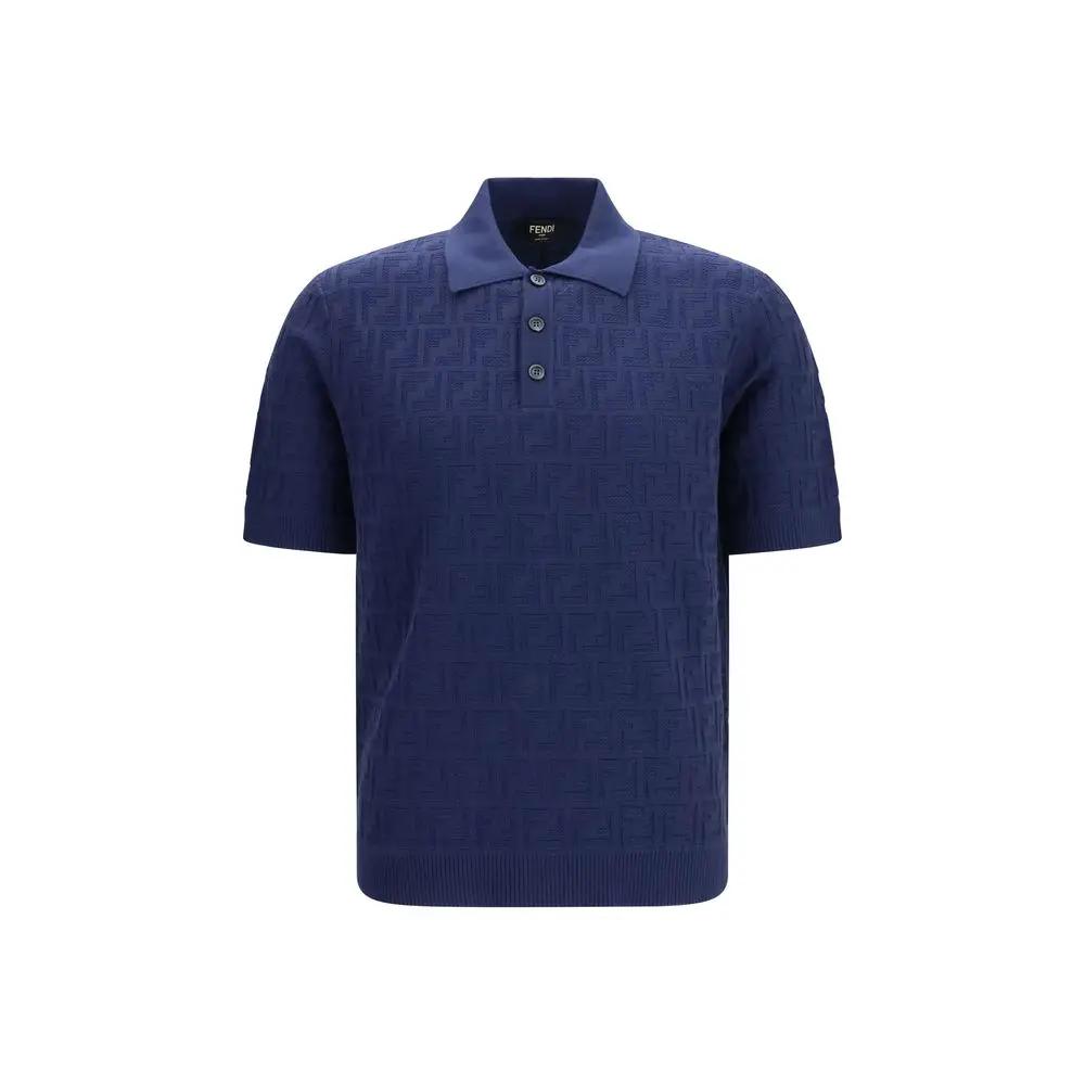 Fendi Sample Sale | Fendi Blue Cotton Polo Shirt - | Designer outlet
