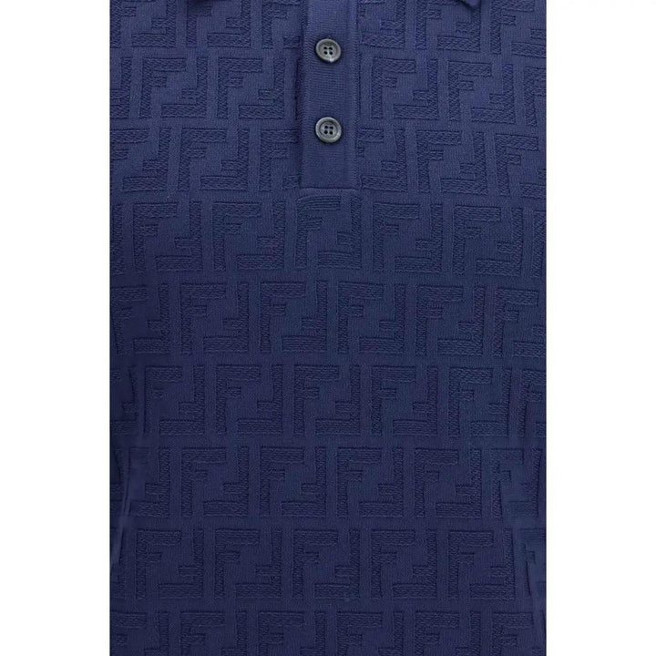 Fendi Sample Sale | Fendi Blue Cotton Polo Shirt - | Designer outlet
