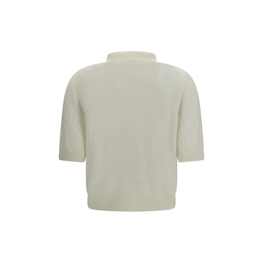 Balmain Sample Sale | Balmain White Wool Oves Aries Polo Shirt - | Designer outlet