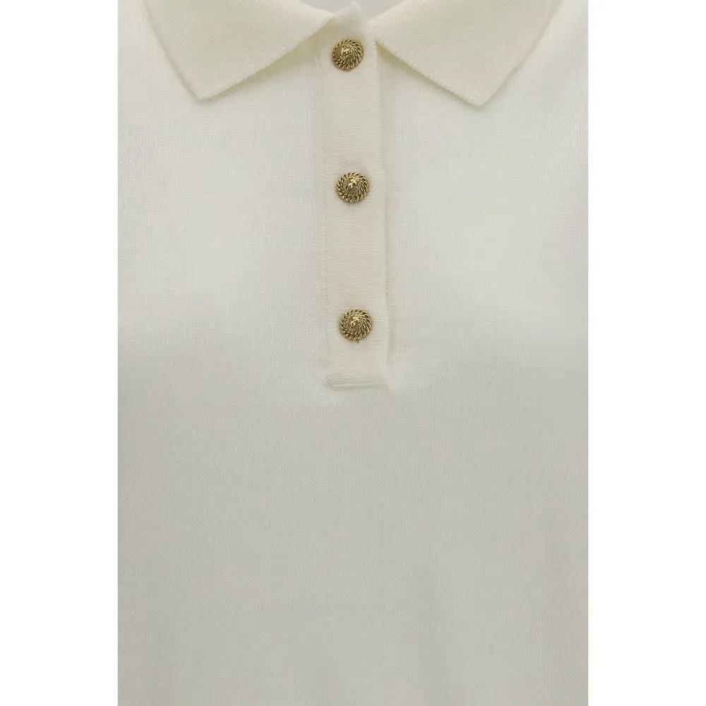Balmain Sample Sale | Balmain White Wool Oves Aries Polo Shirt - | Designer outlet