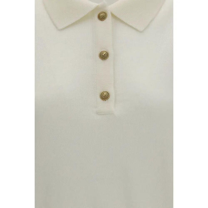 Balmain Sample Sale | Balmain White Wool Oves Aries Polo Shirt - | Designer outlet
