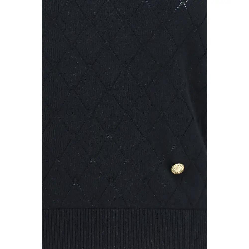 Balmain Sample Sale | Balmain Black Wool Oves Aries Sleeveles T-Shirt - | Designer outlet