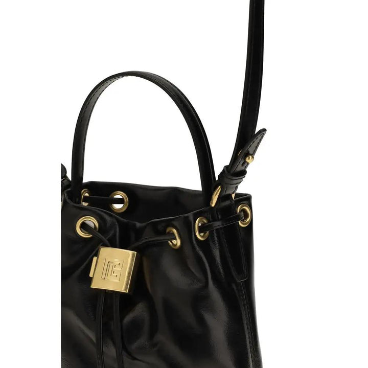 Balmain Sample Sale | Balmain Black Calf Leather Bos Taurus Backet Bag - | Designer outlet
