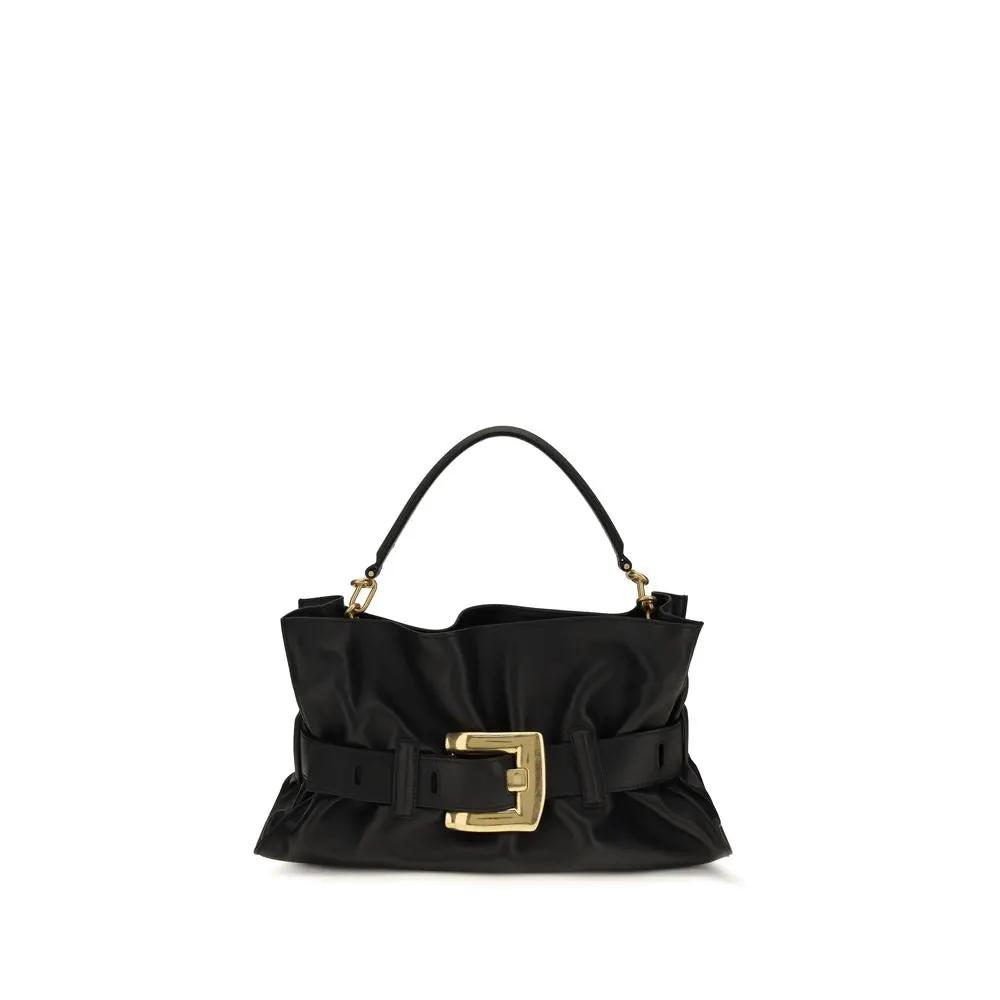 Balmain Sample Sale | Balmain Black Calf Leather Bos Taurus Shoulder Bag - | Designer outlet
